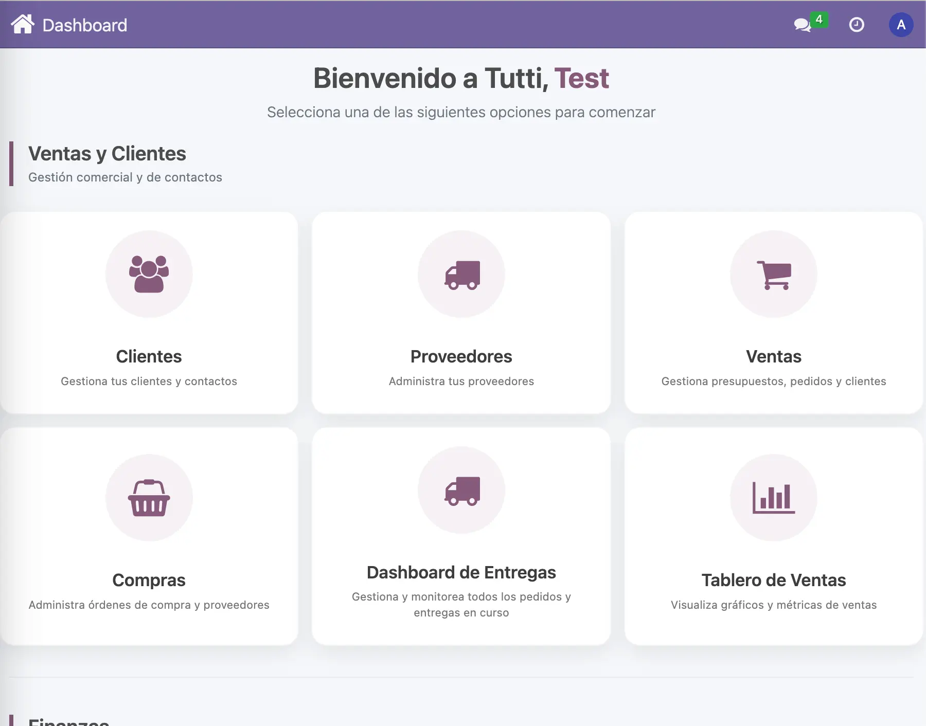 Panel web de Tutti - Imagen